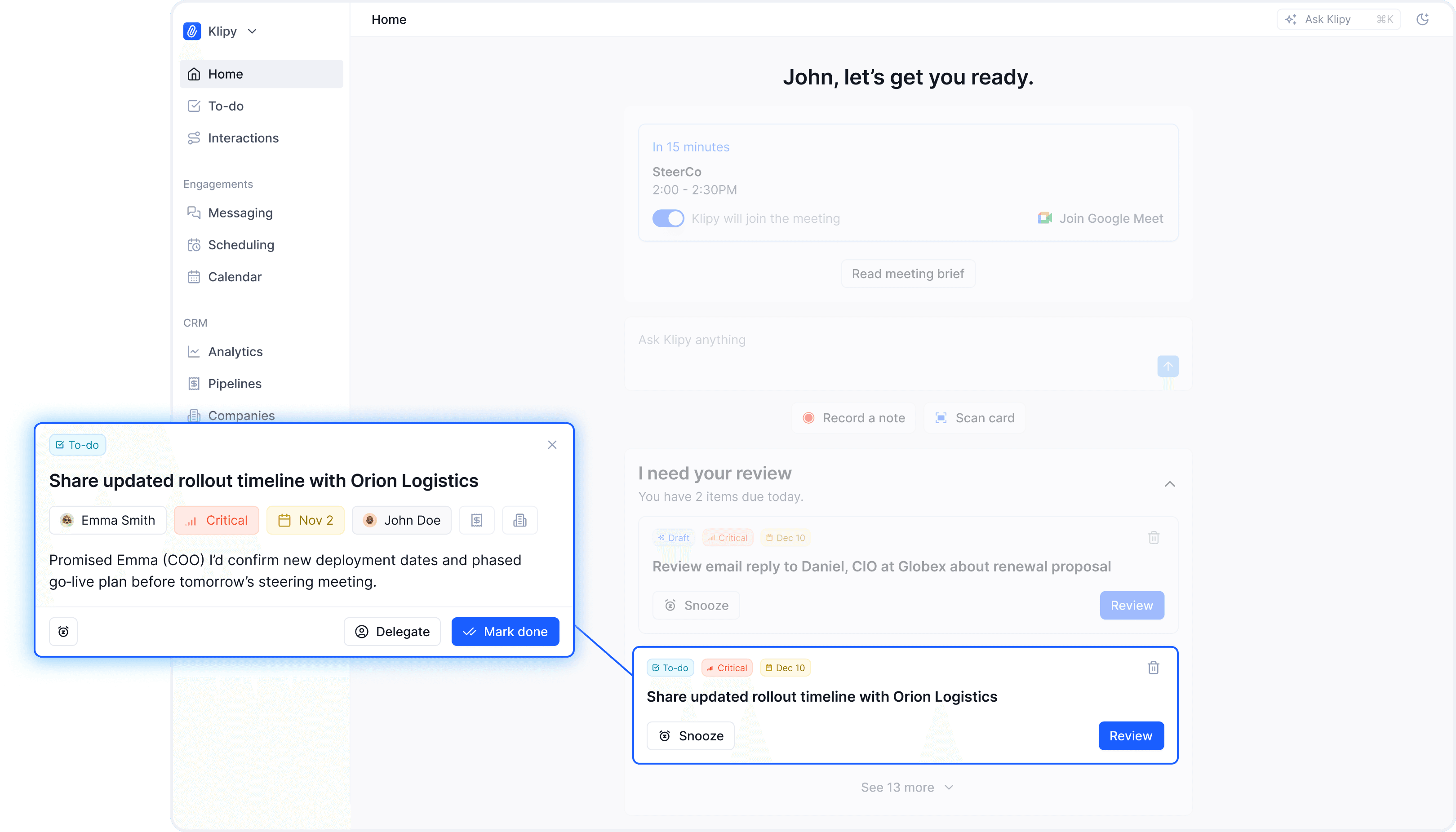 Self-updating To-dos